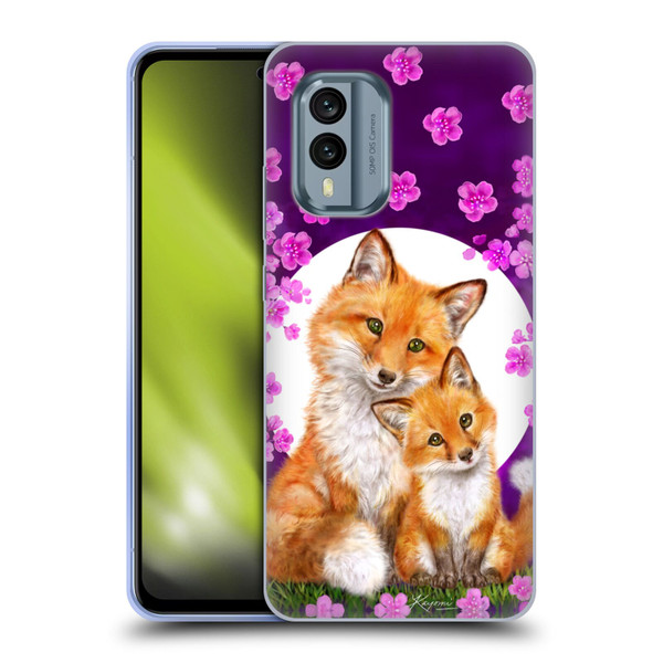 Kayomi Harai Animals And Fantasy Mother & Baby Fox Soft Gel Case for Nokia X30