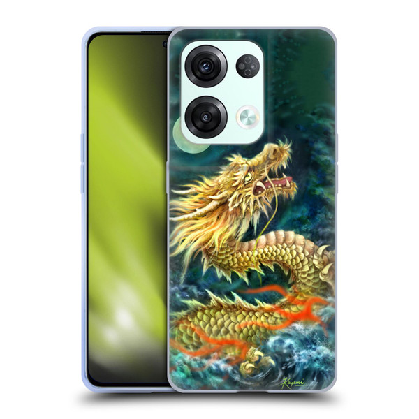 Kayomi Harai Animals And Fantasy Asian Dragon In The Moon Soft Gel Case for OPPO Reno8 Pro