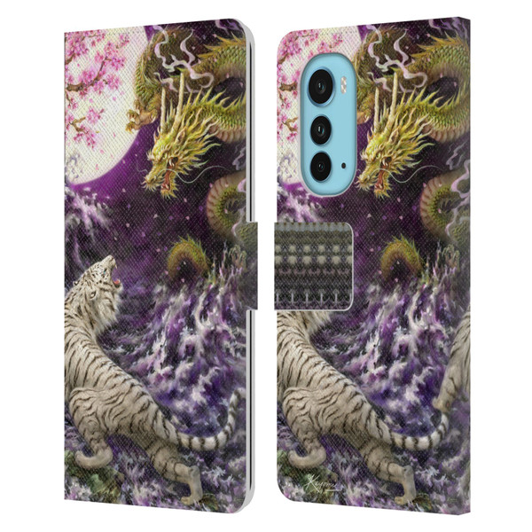 Kayomi Harai Animals And Fantasy Asian Tiger & Dragon Leather Book Wallet Case Cover For Motorola Edge (2022)