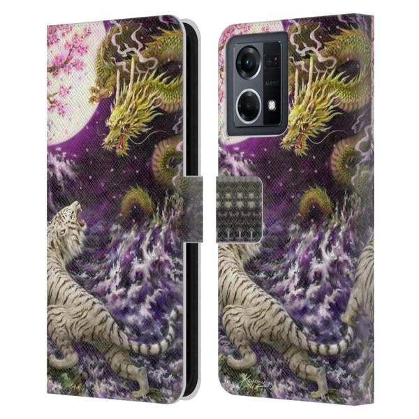 Kayomi Harai Animals And Fantasy Asian Tiger & Dragon Leather Book Wallet Case Cover For OPPO Reno8 4G