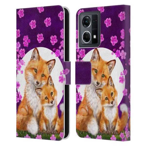 Kayomi Harai Animals And Fantasy Mother & Baby Fox Leather Book Wallet Case Cover For OPPO Reno8 4G