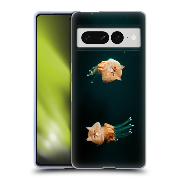 Pixelmated Animals Surreal Pets Jellyfish Cats Soft Gel Case for Google Pixel 7 Pro