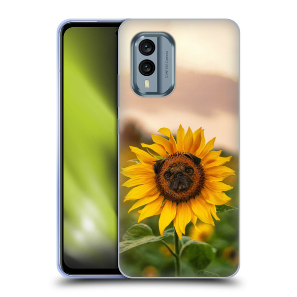 Pixelmated Animals Surreal Pets Pugflower Soft Gel Case for Nokia X30