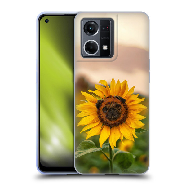Pixelmated Animals Surreal Pets Pugflower Soft Gel Case for OPPO Reno8 4G