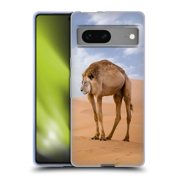 Pixelmated Animals Surreal Wildlife Camel Lion Soft Gel Case for Google Pixel 7