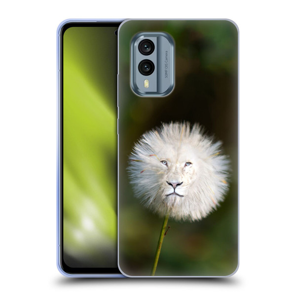 Pixelmated Animals Surreal Wildlife Dandelion Soft Gel Case for Nokia X30