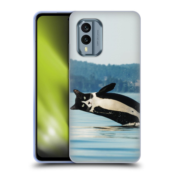 Pixelmated Animals Surreal Wildlife Orcat Soft Gel Case for Nokia X30