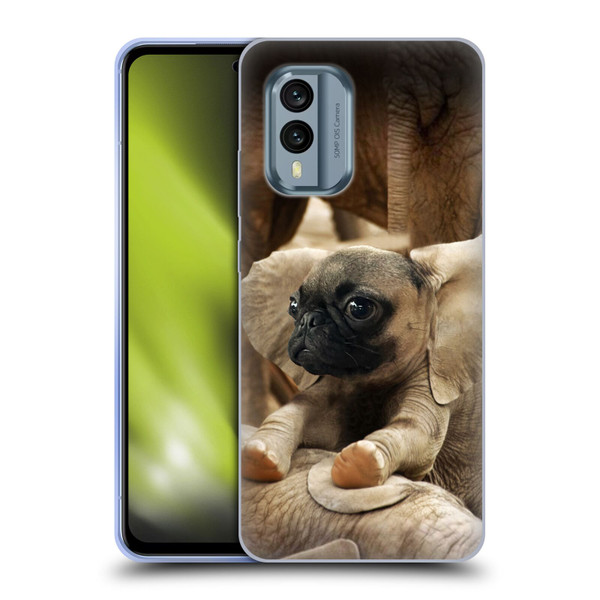Pixelmated Animals Surreal Wildlife Pugephant Soft Gel Case for Nokia X30