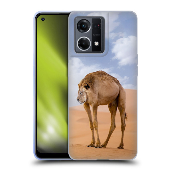 Pixelmated Animals Surreal Wildlife Camel Lion Soft Gel Case for OPPO Reno8 4G