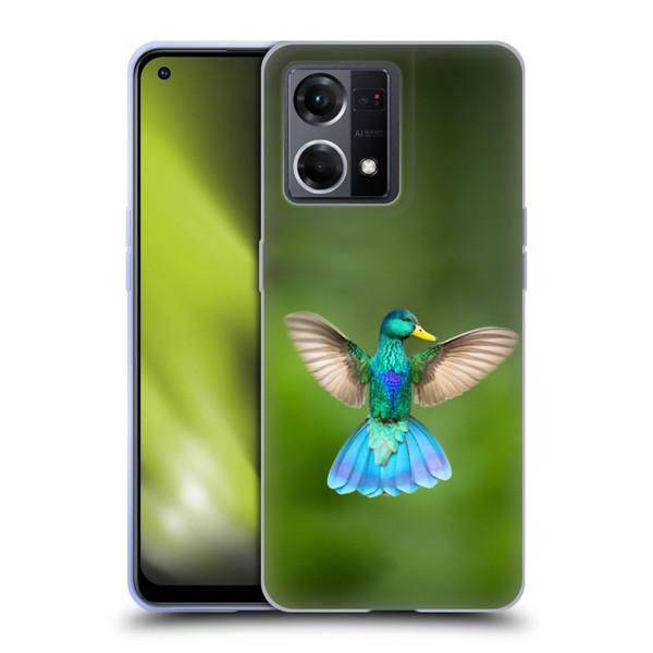 Pixelmated Animals Surreal Wildlife Quaking Bird Soft Gel Case for OPPO Reno8 4G