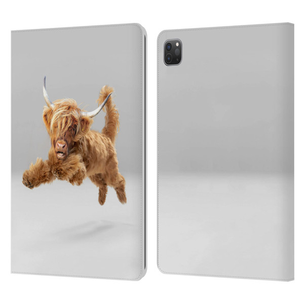 Pixelmated Animals Surreal Pets Highland Pup Leather Book Wallet Case Cover For Apple iPad Pro 11 2020 / 2021 / 2022