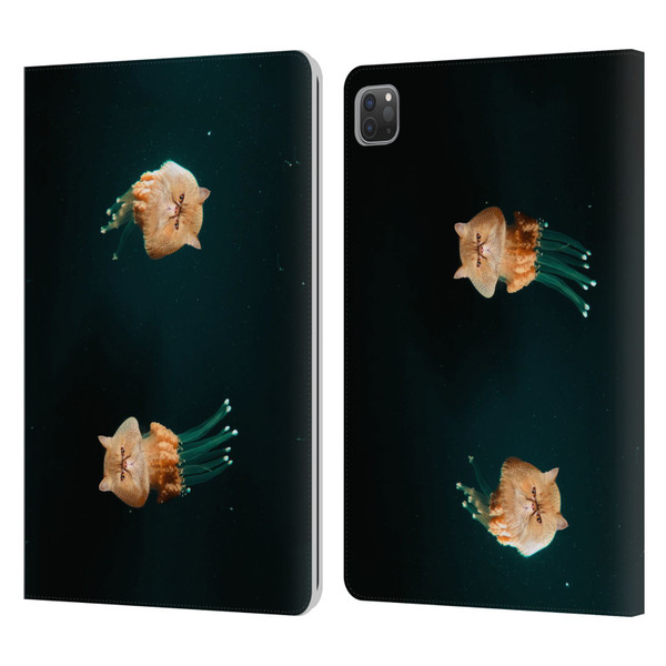 Pixelmated Animals Surreal Pets Jellyfish Cats Leather Book Wallet Case Cover For Apple iPad Pro 11 2020 / 2021 / 2022