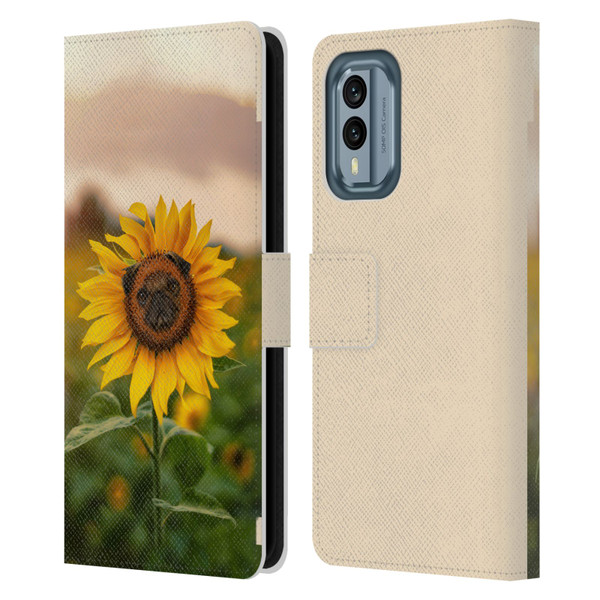 Pixelmated Animals Surreal Pets Pugflower Leather Book Wallet Case Cover For Nokia X30
