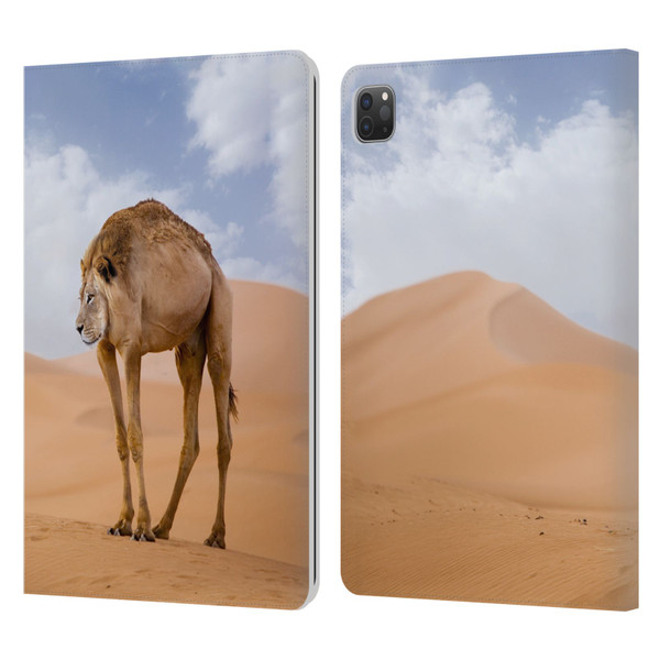 Pixelmated Animals Surreal Wildlife Camel Lion Leather Book Wallet Case Cover For Apple iPad Pro 11 2020 / 2021 / 2022