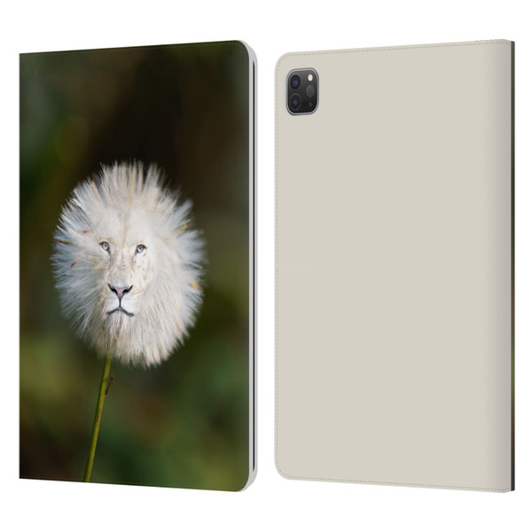Pixelmated Animals Surreal Wildlife Dandelion Leather Book Wallet Case Cover For Apple iPad Pro 11 2020 / 2021 / 2022