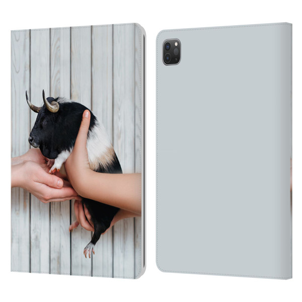 Pixelmated Animals Surreal Wildlife Guinea Bull Leather Book Wallet Case Cover For Apple iPad Pro 11 2020 / 2021 / 2022