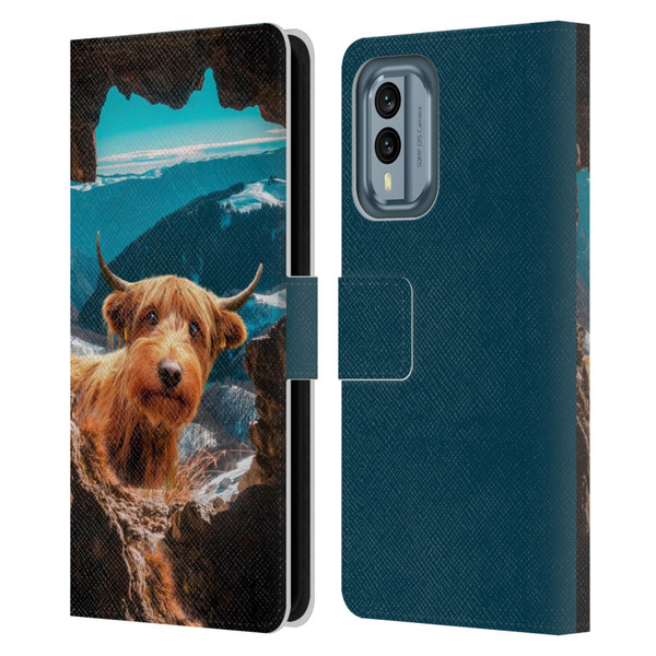 Pixelmated Animals Surreal Wildlife Cowpup Leather Book Wallet Case Cover For Nokia X30