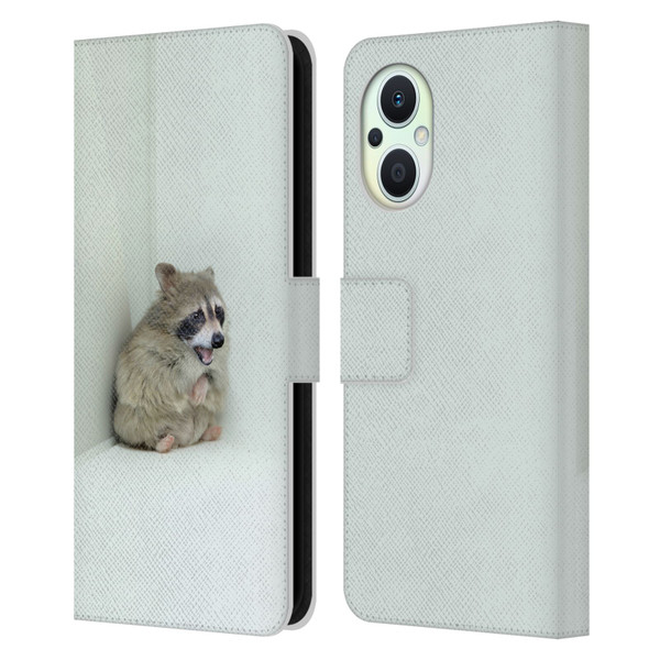 Pixelmated Animals Surreal Wildlife Hamster Raccoon Leather Book Wallet Case Cover For OPPO Reno8 Lite