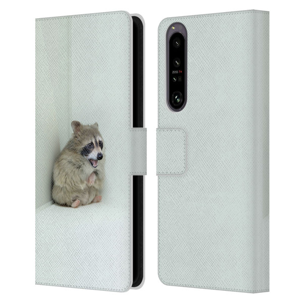 Pixelmated Animals Surreal Wildlife Hamster Raccoon Leather Book Wallet Case Cover For Sony Xperia 1 IV
