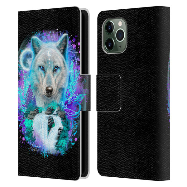 Sheena Pike Animals Winter Wolf Spirit & Waterfall Leather Book Wallet Case Cover For Apple iPhone 11 Pro