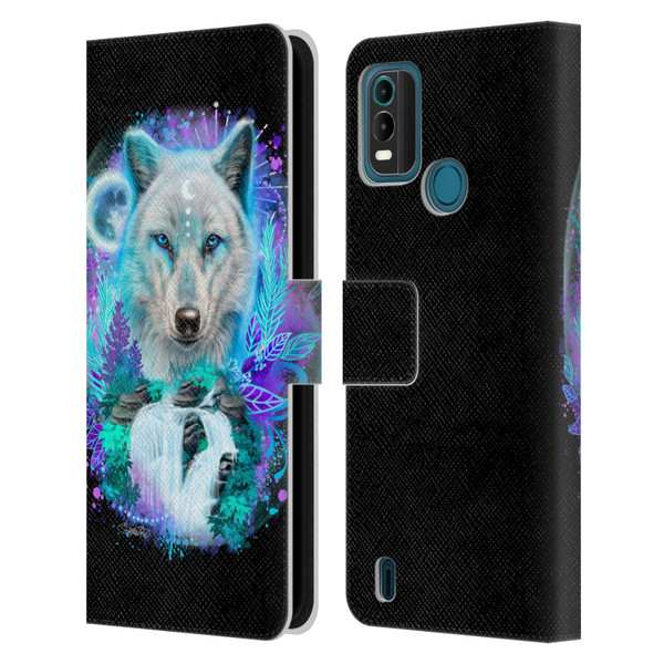 Sheena Pike Animals Winter Wolf Spirit & Waterfall Leather Book Wallet Case Cover For Nokia G11 Plus