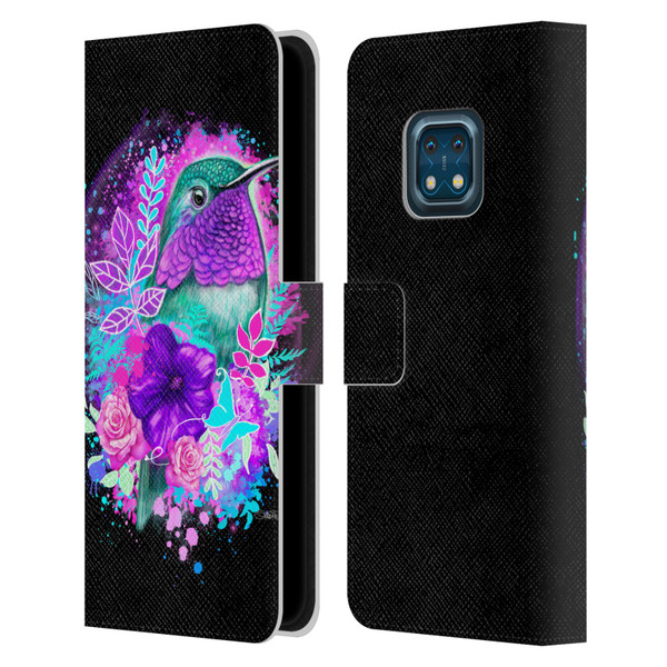 Sheena Pike Animals Purple Hummingbird Spirit Leather Book Wallet Case Cover For Nokia XR20