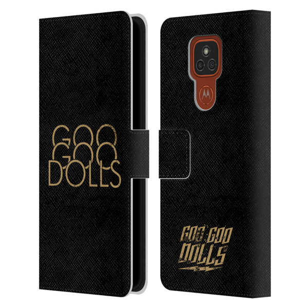 Goo Goo Dolls Graphics Stacked Gold Leather Book Wallet Case Cover For Motorola Moto E7 Plus