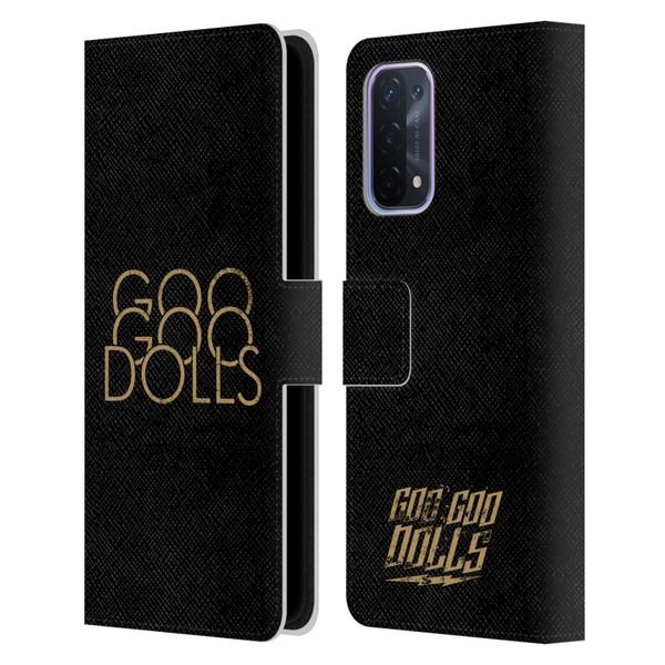 Goo Goo Dolls Graphics Stacked Gold Leather Book Wallet Case Cover For OPPO A54 5G