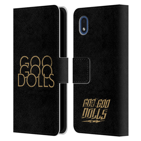 Goo Goo Dolls Graphics Stacked Gold Leather Book Wallet Case Cover For Samsung Galaxy A01 Core (2020)