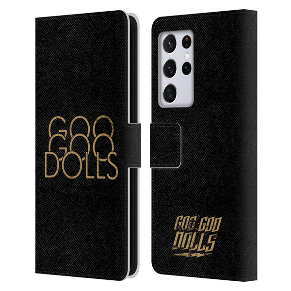 Goo Goo Dolls Graphics Stacked Gold Leather Book Wallet Case Cover For Samsung Galaxy S21 Ultra 5G