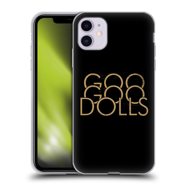 Goo Goo Dolls Graphics Stacked Gold Soft Gel Case for Apple iPhone 11