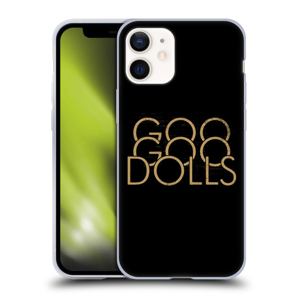 Goo Goo Dolls Graphics Stacked Gold Soft Gel Case for Apple iPhone 12 Mini