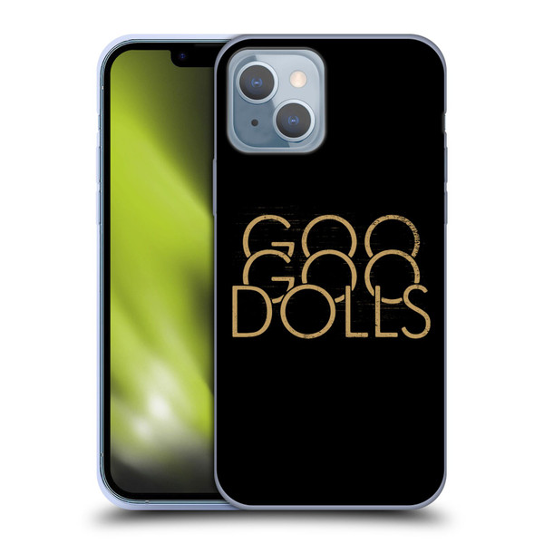 Goo Goo Dolls Graphics Stacked Gold Soft Gel Case for Apple iPhone 14