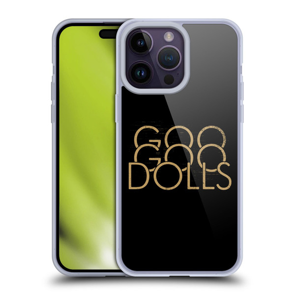 Goo Goo Dolls Graphics Stacked Gold Soft Gel Case for Apple iPhone 14 Pro Max