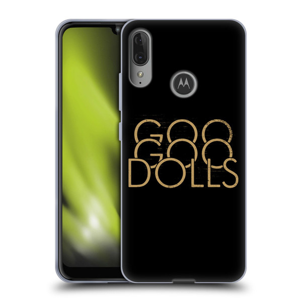 Goo Goo Dolls Graphics Stacked Gold Soft Gel Case for Motorola Moto E6 Plus