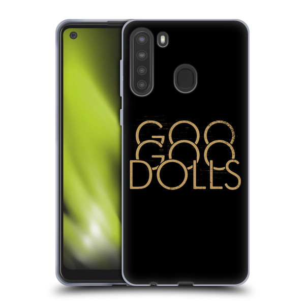 Goo Goo Dolls Graphics Stacked Gold Soft Gel Case for Samsung Galaxy A21 (2020)