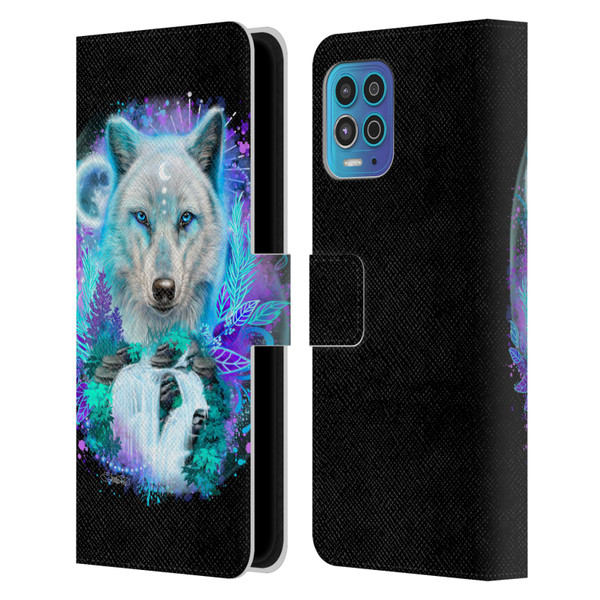 Sheena Pike Animals Winter Wolf Spirit & Waterfall Leather Book Wallet Case Cover For Motorola Moto G100