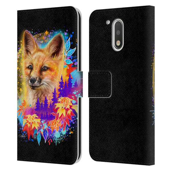 Sheena Pike Animals Red Fox Spirit & Autumn Leaves Leather Book Wallet Case Cover For Motorola Moto G41