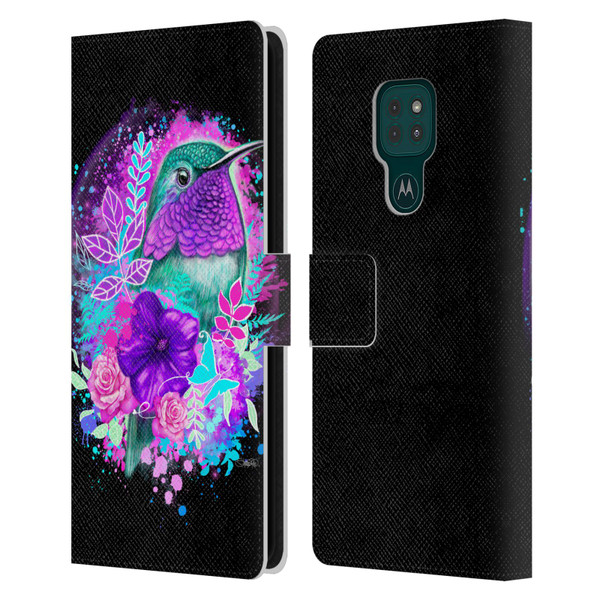 Sheena Pike Animals Purple Hummingbird Spirit Leather Book Wallet Case Cover For Motorola Moto G9 Play
