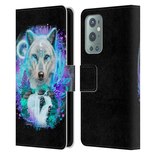 Sheena Pike Animals Winter Wolf Spirit & Waterfall Leather Book Wallet Case Cover For OnePlus 9