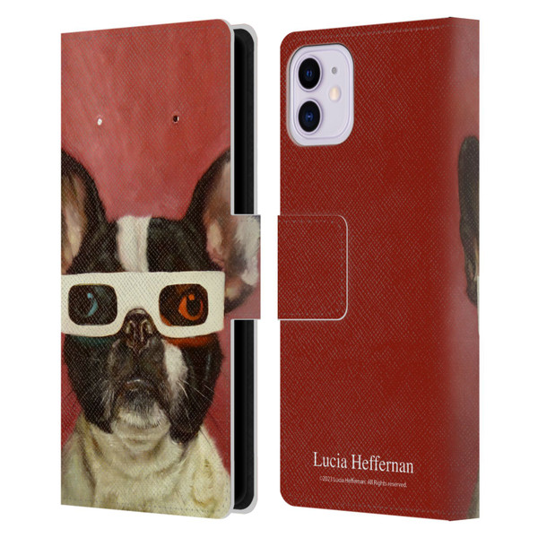 Lucia Heffernan Art 3D Dog Leather Book Wallet Case Cover For Apple iPhone 11