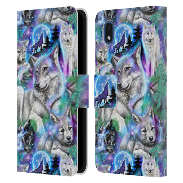 Sheena Pike Animals Daydream Galaxy Wolves Leather Book Wallet Case Cover For Samsung Galaxy A01 Core (2020)