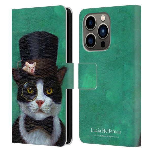 Lucia Heffernan Art Tuxedo Leather Book Wallet Case Cover For Apple iPhone 14 Pro