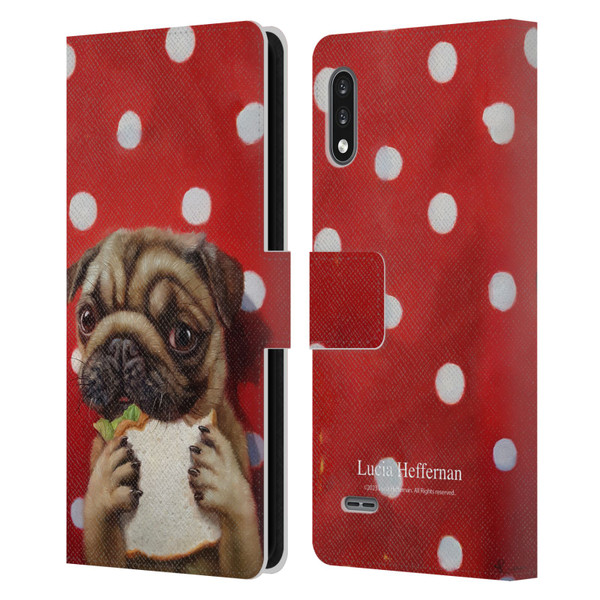 Lucia Heffernan Art Pugalicious Leather Book Wallet Case Cover For LG K22