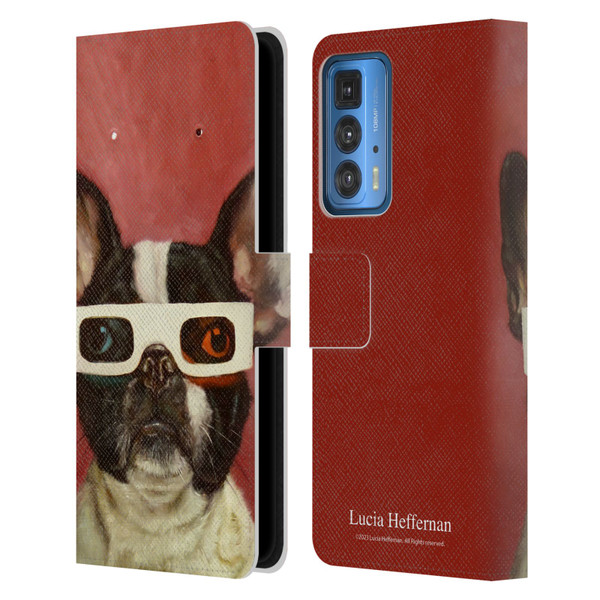 Lucia Heffernan Art 3D Dog Leather Book Wallet Case Cover For Motorola Edge 20 Pro