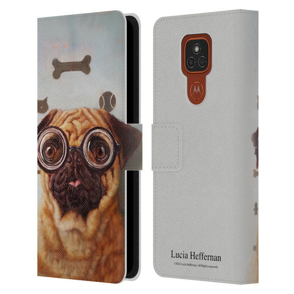 Lucia Heffernan Art Canine Eye Exam Leather Book Wallet Case Cover For Motorola Moto E7 Plus