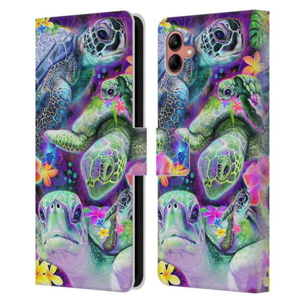 Sheena Pike Animals Daydream Sea Turtles & Flowers Leather Book Wallet Case Cover For Samsung Galaxy A04 (2022)
