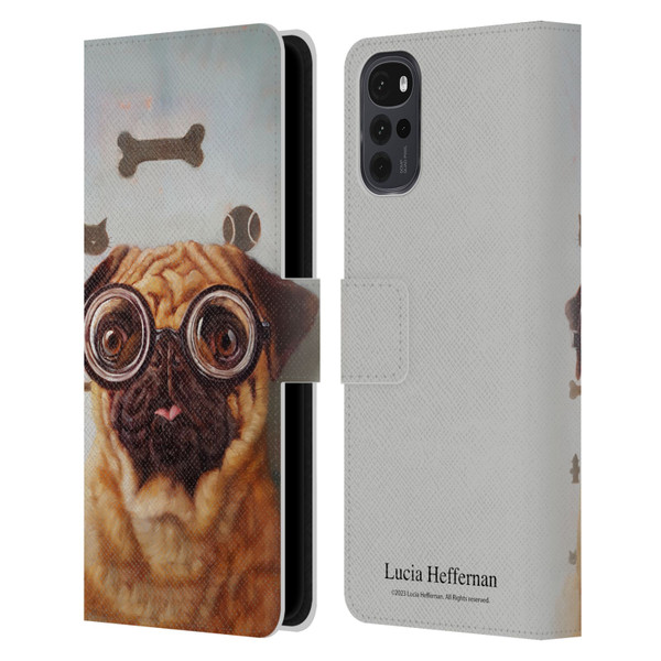 Lucia Heffernan Art Canine Eye Exam Leather Book Wallet Case Cover For Motorola Moto G22