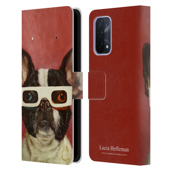 Lucia Heffernan Art 3D Dog Leather Book Wallet Case Cover For OPPO A54 5G