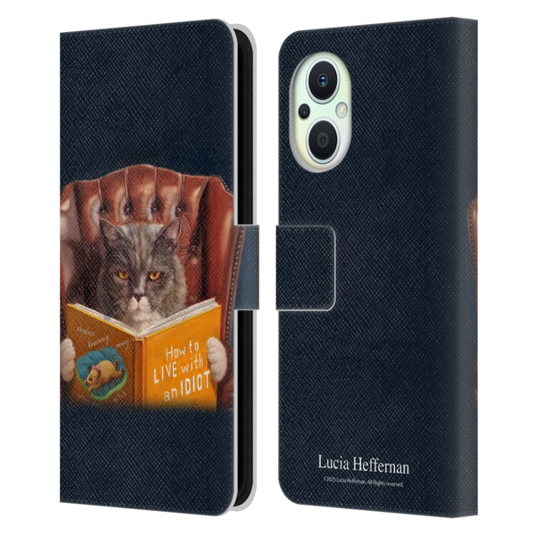 Lucia Heffernan Art Cat Self Help Leather Book Wallet Case Cover For OPPO Reno8 Lite